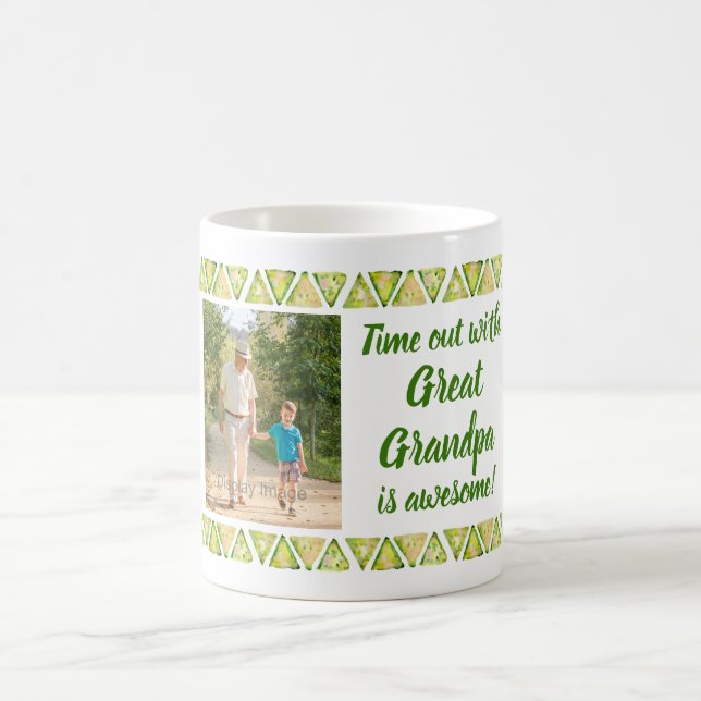 Underbarare Grandpa är Fantastisk 3 Photo Grönt Gr Kaffemugg (Center)