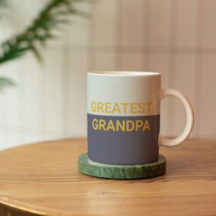 Underbarare Grandpa Blue Guld Editable Kaffemugg