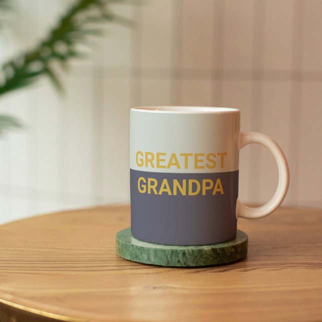 Underbarare Grandpa Blue Guld Editable Kaffemugg (Skapare uppladdad)