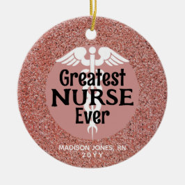 Underbarare helgdagen vid Ro Guld Rosa Namn Julgransprydnad Keramik