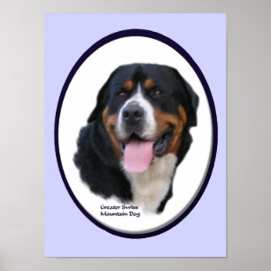 Underbarare Hund i schweiziska bergsbilder Poster