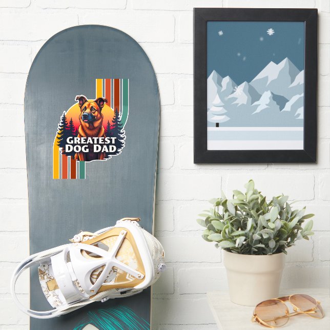 Underbarare Hund Pappa Klistermärken (Snowboard)