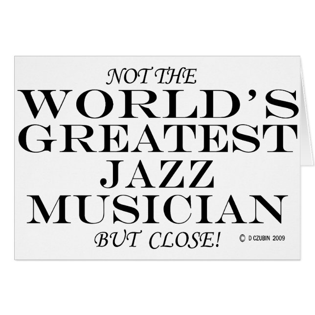 Underbarare Jazz Musician Close Hälsningskort (Framsidan Horizontal)