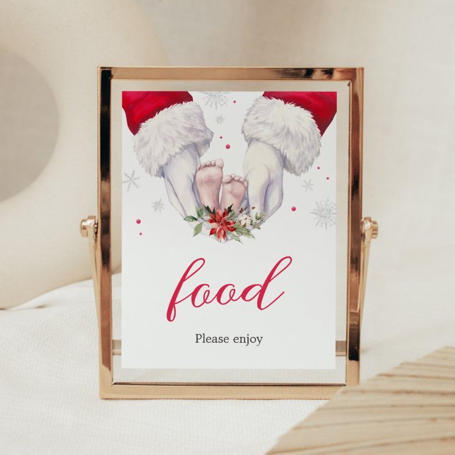 Underbarare julklapp för babyskor poster (Santa Christmas Greatest Gift Baby Shower Food Sign)