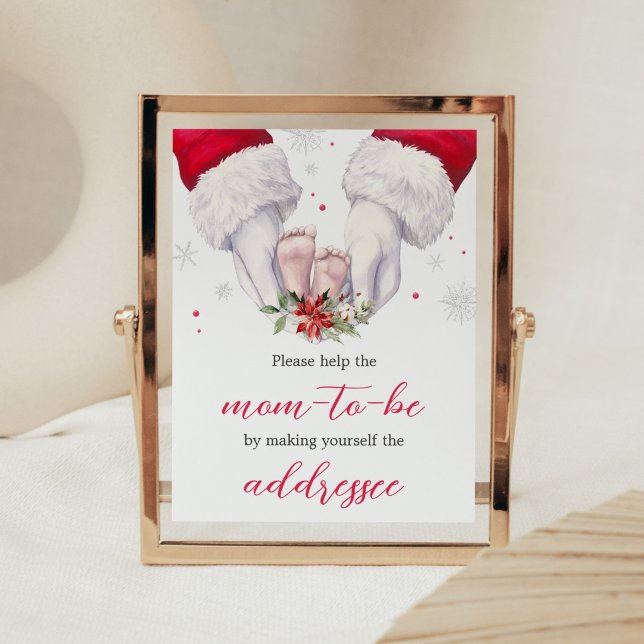 Underbarare julklapp Station Poster (Santa Christmas Greatest Gift Baby Shower Envelope Station Sign)