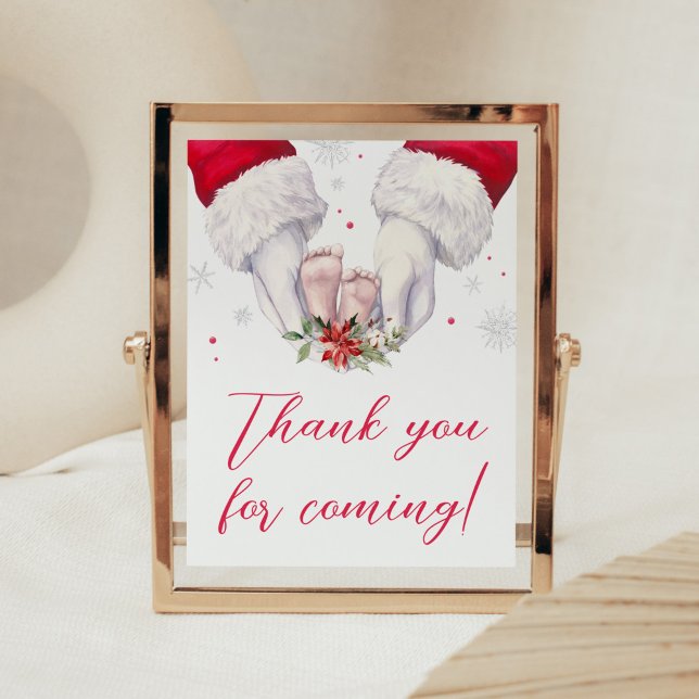 Underbarare julklapp - tack för att du kom poster (Santa Christmas Greatest Gift Baby Shower Thank you for Coming Sign)