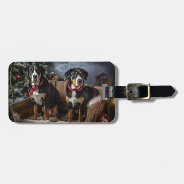 Underbarare julljulen i schweiziskt bergsområde Sn Bagagebricka (Horisontell Framsida)