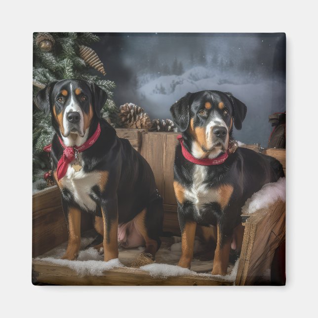 Underbarare julljulen i schweiziskt bergsområde Sn Magnet (Framsidan)