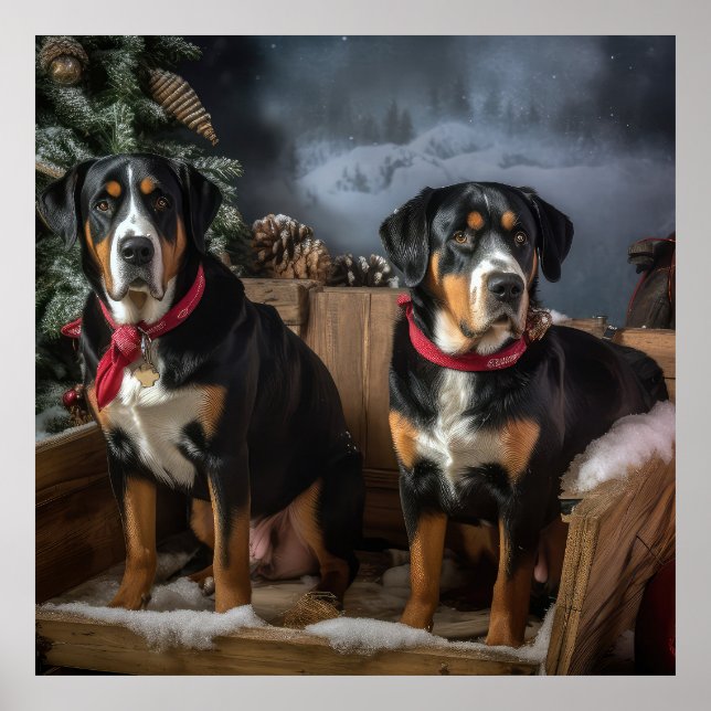 Underbarare julljulen i schweiziskt bergsområde Sn Poster (Framsidan)