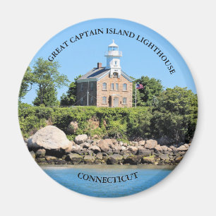 Underbarare kapten Island fyr, CT Round Magnet