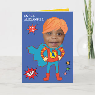Underbarare Kid Superhjälte Fantastisk Tecknad Bir Kort