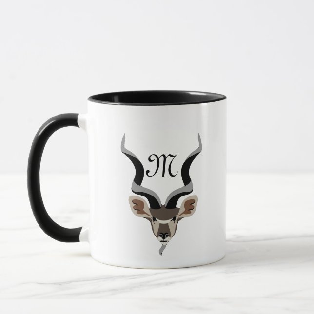 Underbarare Kudu Antelope Monogram Mugg (Vänster)