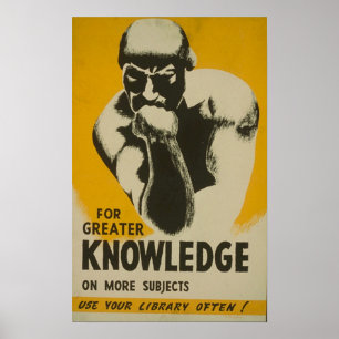 Underbarare kunskap - Besök ditt lokala Bibliotek Poster
