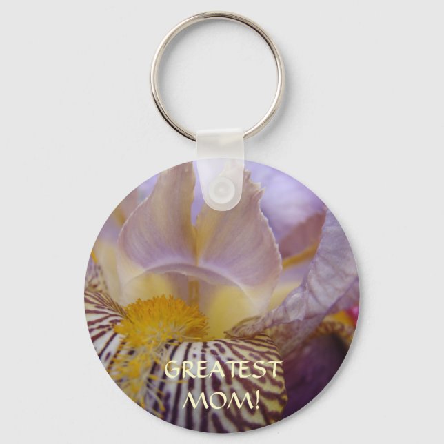 UNDERBARARE MAMMA! Lila i Gift Keychain, Iris Flow Nyckelring (Framsida)