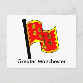 Underbarare Manchester-Flagga Vykort