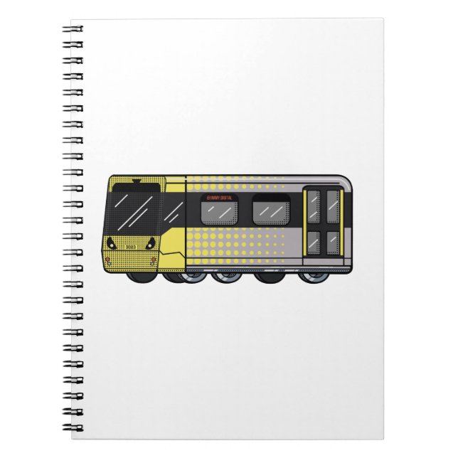 Underbarare Manchester Metrolink graffiti-bombdeke Anteckningsbok (Framsidan)