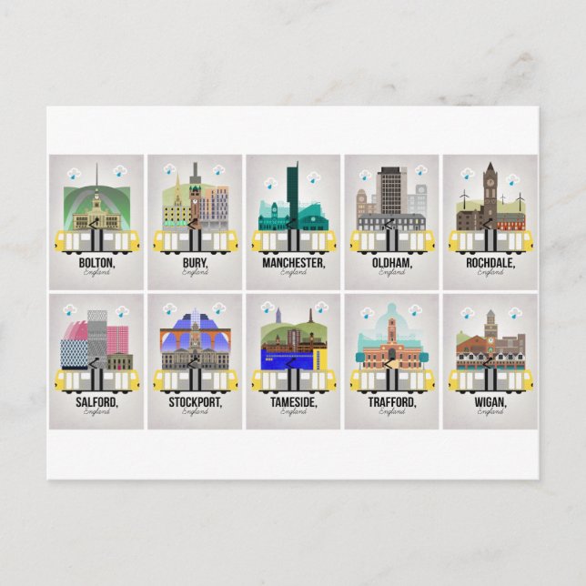 Underbarare Manchester Vykort (Framsida)