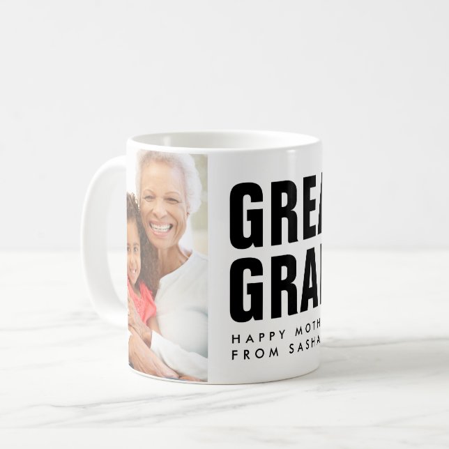 Underbarare. Mormor. Mors dag fotokaffe Mugg (Framsida vänster)