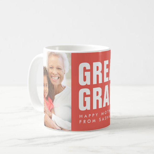 Underbarare. Mormor. Mors dag fotokaffe Mugg (Framsida vänster)