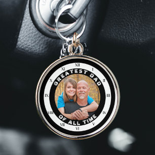 Underbarare Pappa av All Time GOAT Clock Family Ph Rund Silverfärgad Nyckelring