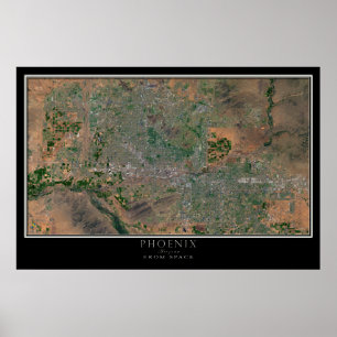 Underbarare Phoenix Arizona från Space Satellite K Poster