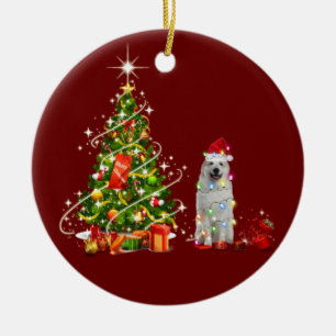Underbarare Pyrenéer med hög julklapp Julgransprydnad Keramik