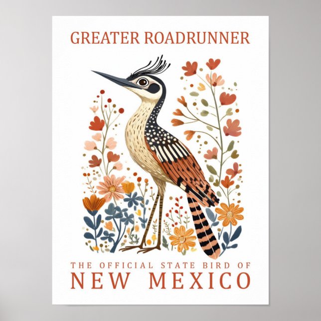 Underbarare Roadrunner Bird of New mexico USA Poster (Framsidan)