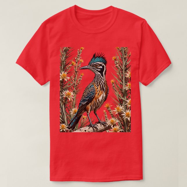 Underbarare roadrunner omringad av Yucca-blomman N T Shirt (Design framsida)