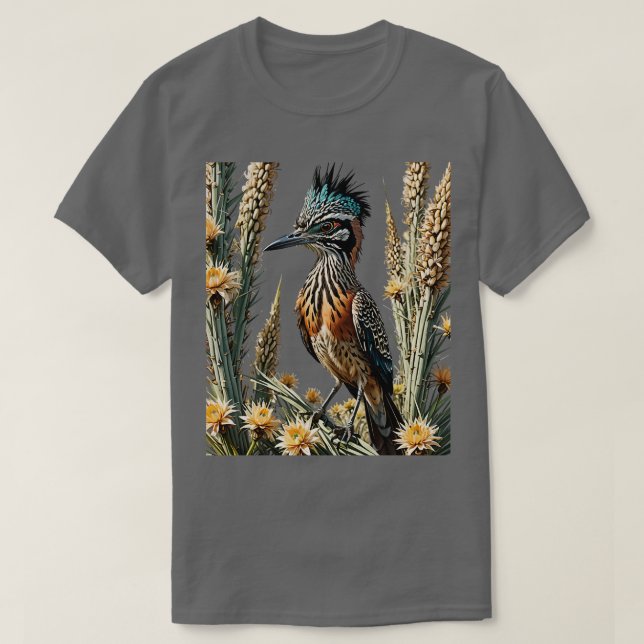 Underbarare roadrunner omringad av Yucca-blomman N T Shirt (Design framsida)