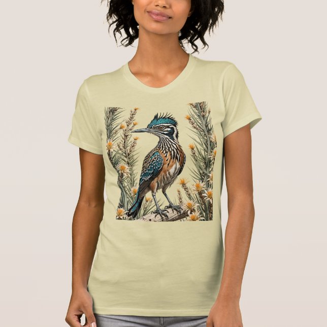 Underbarare Roadrunner omringad av Yucca Flower 3 T Shirt (Framsida)