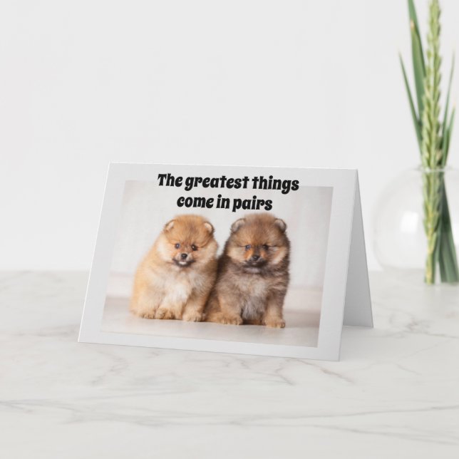 UNDERBARARE SAK KOM IN *PAIRS * TWIN BIRTHDAY KORT (Framsida)