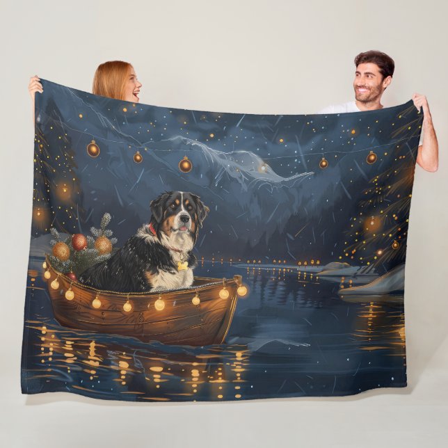 Underbarare schweiziska bergen jul - festlig resa fleecefilt (På plats)