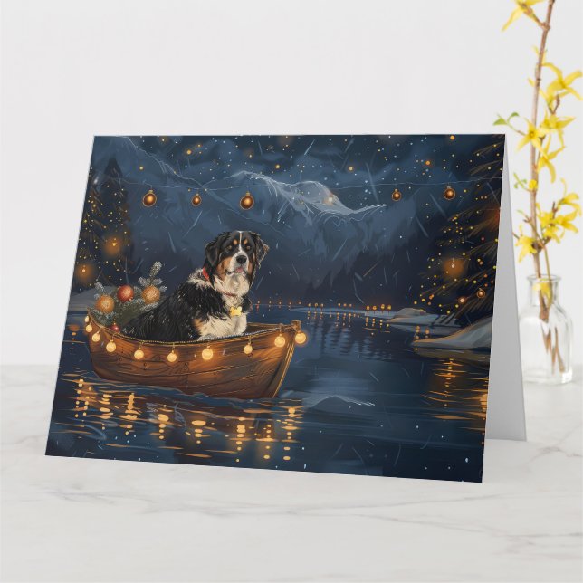 Underbarare schweiziska bergen jul - festlig resa kort (Gul blomma)