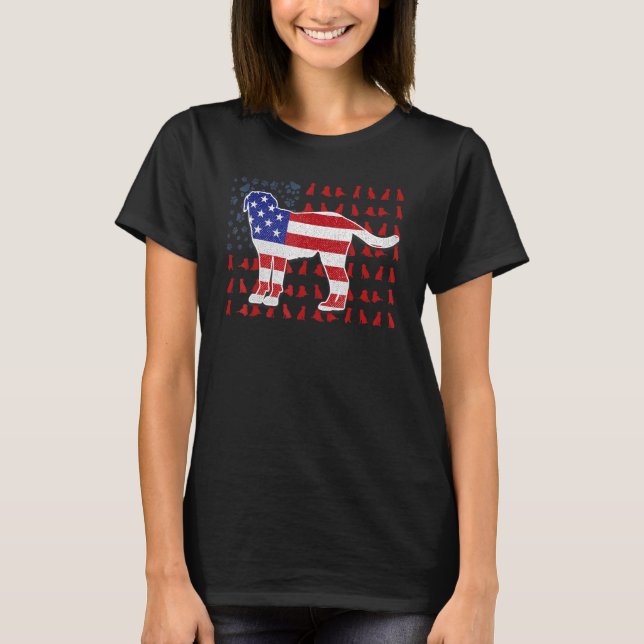 Underbarare schweiziska berget amerikanska Flagga  T Shirt (Framsida)