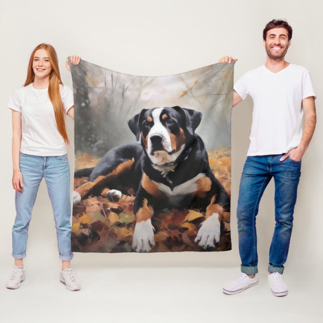 Underbarare schweiziska berget i Höst löv Fall Fleecefilt (På plats)