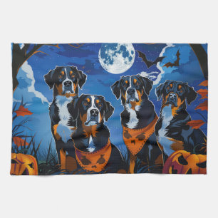 Underbarare schweiziska Halloween-taloky Kökshandduk