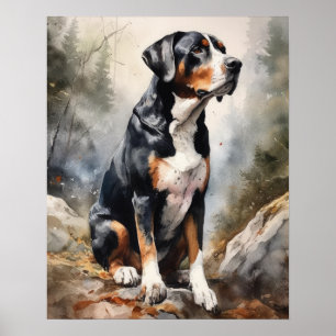 Underbarare schweiziska Hund för utskrift av bergs Poster