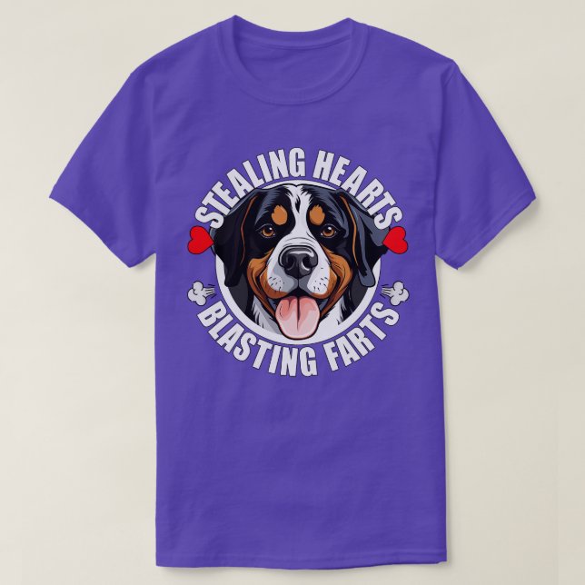 Underbarare schweiziska Hund Swissy Stealing H T Shirt (Design framsida)