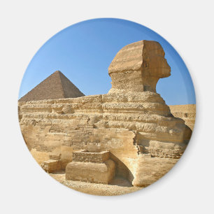 Underbarare sfinx av Giza med Khafre pyramid - Egy Magnet
