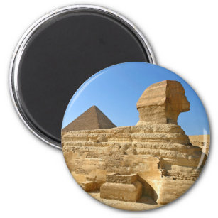 Underbarare sfinx av Giza med Khafre pyramid - Egy Magnet