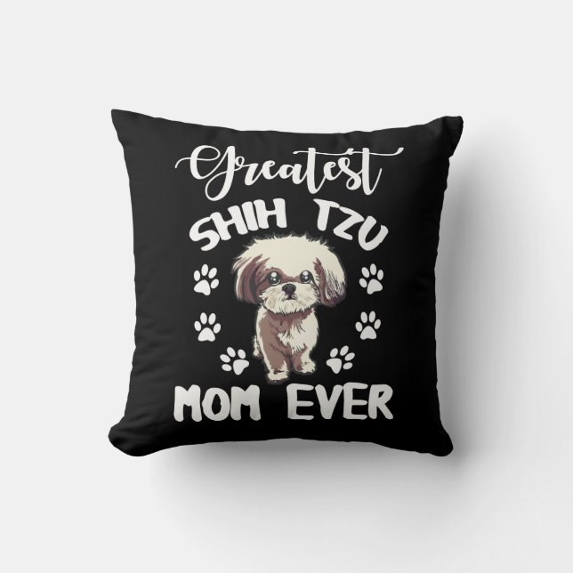 Underbarare Shih Tzu Mamma Rolig hund Älskare Kudde (Framsida)