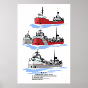 Underbarare Sjöar fraktare Calcite II-historik po Poster