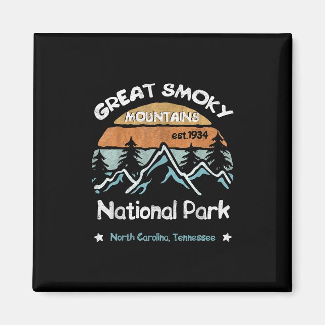 Underbarare Smoky Mountains US National Park Campi Magnet (Framsidan)