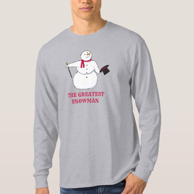 Underbarare Snögubbe-Långärmaden T-Shirt (Framsida)