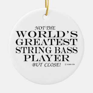 Underbarare String Bass Player stäng keramisk pryd Julgransprydnad Keramik