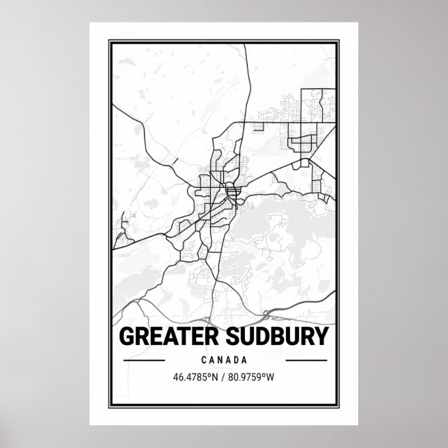 Underbarare Sudbury Ontario Canada Travel City Kar Poster (Framsidan)