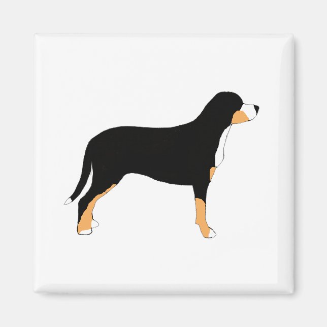 underbarare svävar bergsilhuette hund färg magnet (Framsidan)