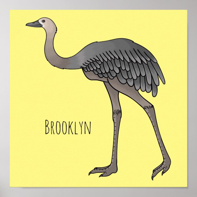 Underbarare tecknad av rea-fågel poster (Framsidan)