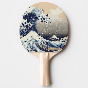 Underbarare vågning av kanagawa 8-bitars Pixelbil Pingisracket