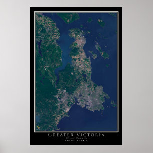 Underbarare Victoria British Columbia Satellite Po Poster